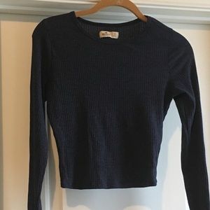 Hollister Navy long sleeve crop